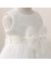 Ivory Sequin Tulle Flower Girl Dress With Big Bow